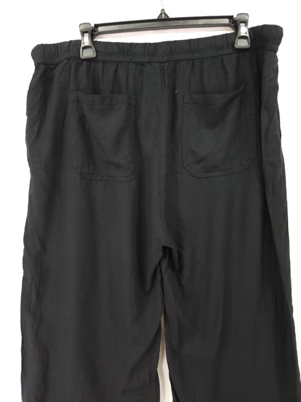 Splendid Pants Womens XL Black Linen Blend Wide Leg Drawstring Elastic Waist - Picture 8 of 14